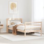 vidaXL Cadre de lit avec tête de lit sans matelas 90x200 cm