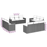 vidaXL Salon de jardin avec coussins 12 Pièces beige résine tressée