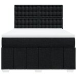 vidaXL Sommier à lattes de lit avec matelas Noir 140x200 cm Tissu