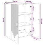 vidaXL Armoire Murale 66 x 34 5 x 90 cm Bois d'ingénierie Chêne Sonoma