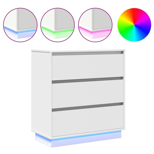 vidaXL Cabinet de chevet Blanc 71 x 34 5 x 75 cm Bois d'ingénierie