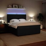 vidaXL Sommier à lattes de lit avec matelas Noir 180x200 cm Velours