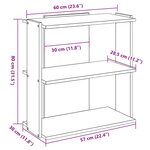 vidaXL Bibliothèque à 3 niveaux blanc 60x30x80 cm bois d'ingénierie
