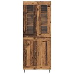 vidaXL Haut Armoire 2 Pièces Bois Ancien Bois Aggloméré et Verre