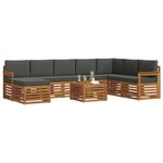 vidaXL Ensemble de canapés d'extérieur 9 pc Naturel et Anthracite