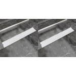 vidaXL Drain de douche linéaire 2 Pièces 730 x 140 mm Acier inoxydable