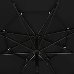 vidaXL Parasol de jardin à 3 niveaux avec mât en aluminium noir 3 5 m