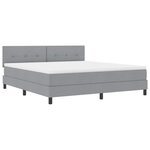 vidaXL Lit à ressorts avec matelas Gris clair 180 x 200 cm tissu