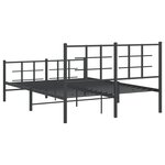vidaXL Cadre de lit métal sans matelas avec pied de lit noir 140x190cm
