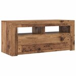 vidaXL Meuble TV avec lumières LED vieux bois bois d'ingénierie