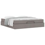 vidaXL Cadre de lit avec matelas avec matelas 2 Pièces Taupe tissu