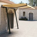 vidaXL Auvent manuel rétractable avec LED 3x2 5 m Jaune et blanc