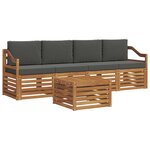 vidaXL Ensemble de canapés d'extérieur 5 pc Naturel et Anthracite