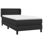 vidaXL Sommier à lattes de lit avec matelas Noir 80x200cm Similicuir