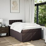 vidaXL Sommier à lattes de lit et matelas marron foncé 120x190cm tissu