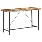 vidaXL Table de bar 180x70x107 cm Bois de récupération solide