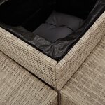 vidaXL Canapé de jardin et table et coussins en forme de L gris clair