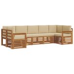 vidaXL Ensemble de canapés d'extérieur 7 pc Naturel et Beige