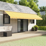 vidaXL Tissu de remplacement de cantonnière d’auvent jaune blanc 6 m