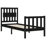 vidaXL Cadre de lit sans matelas noir bois de pin massif