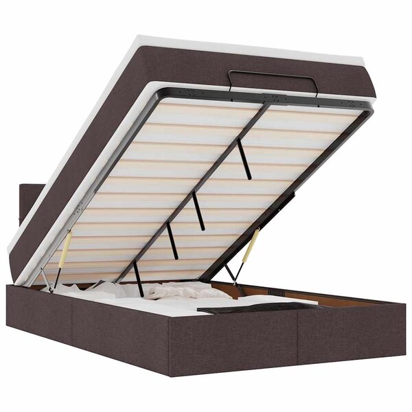 vidaXL Lit ottoman avec matelas marron foncé 120x200 cm tissu