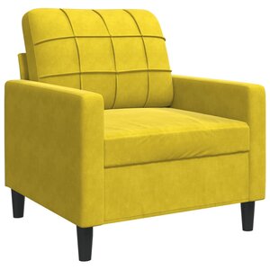 vidaXL Fauteuil Jaune 60 cm Velours