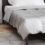 vidaXL Duvet d'été simple Argenté 220 x 140 cm Satin et Microfibre