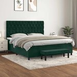 vidaXL Sommier à lattes de lit et matelas Vert foncé 160x200cm Velours