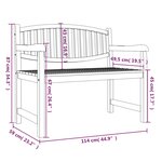 vidaXL Banc de jardin 114x59x87 cm bois de teck solide