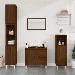 vidaXL Armoire de bain chêne marron 30x30x100 cm bois d'ingénierie