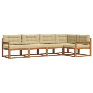 vidaXL Ensemble de canapés d'extérieur 5 Pièces Naturel et Beige
