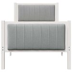 vidaXL Cadre de lit Blanc et gris clair 75 x 190 cm Bois massif en pin