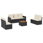 vidaXL Salon de jardin 8 Pièces avec coussins noir résine tressée