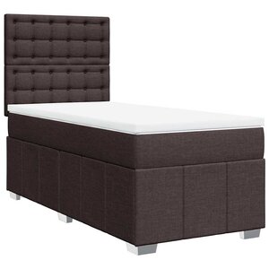 vidaXL Sommier à lattes de lit avec matelas Marron foncé 90x200 cm