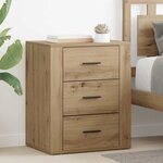 vidaXL Cabinet de chevet avec tiroir chêne artisanal 50 x 36 x 60 cm