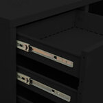 Armoire de bureau acier noire 90 x 40 x 102 cm avec étagère réglable et tiroirs pratiques style contemporain 02_0046905