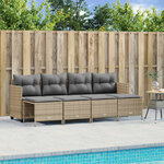 vidaXL Salon de jardin avec coussins 5 Pièces beige résine tressée