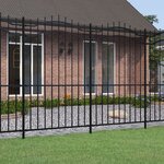 vidaXL Clôture de jardin avec sommet de lance Noir 222 cm