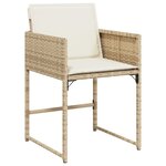 vidaXL Ensemble à manger de jardin et coussins 17 Pièces beige