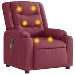 vidaXL Fauteuil de massage inclinable Rouge bordeaux Tissu