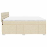 vidaXL Sommier à lattes de lit avec matelas Crème 180x200 cm Tissu
