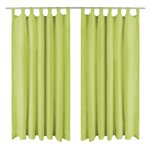 vidaXL Rideau occultant avec boucles 2 Pièces 140 x 175 cm Vert