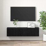 vidaXL Meuble TV 2 Pièces Noir 60 x 30 x 30 cm Bois d'ingénierie