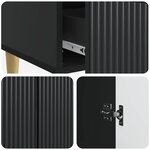 vidaXL Buffet avec tiroir Noir 66 x 34 5 x 95 cm Bois d'ingénierie