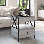 vidaXL Table basse avec LED Infinity sonoma gris 40x40x51 cm