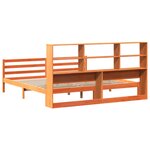 vidaXL Lit bibliothèque sans matelas cire marron 200x200cm bois massif