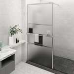 vidaXL Paroi de douche et étagère Chrome 115x195cm Verre ESG&Aluminium