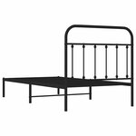 vidaXL Cadre de lit métal sans matelas avec tête de lit noir 100x190cm