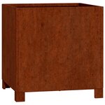 vidaXL Jardinières avec pieds 2 Pièces Rouillé 40x40x40 cm Acier corten