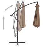 vidaXL Parasol de jardin en porte-à-faux et poteau en aluminium taupe